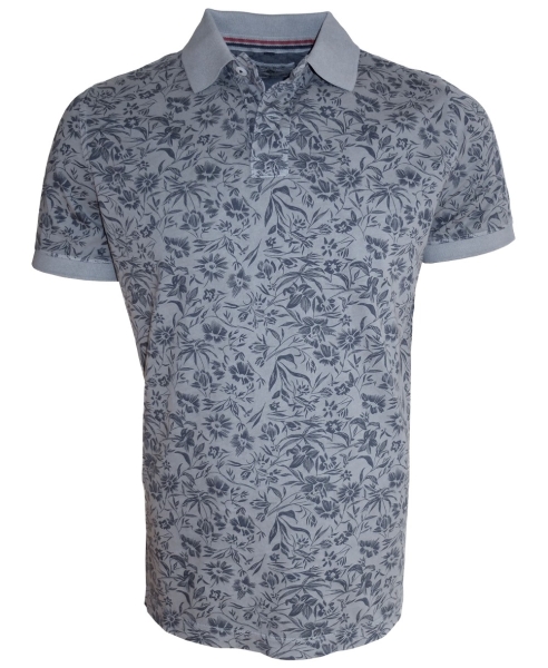 Baileys Polo Shirt in grau mit Floralprint in schwarz