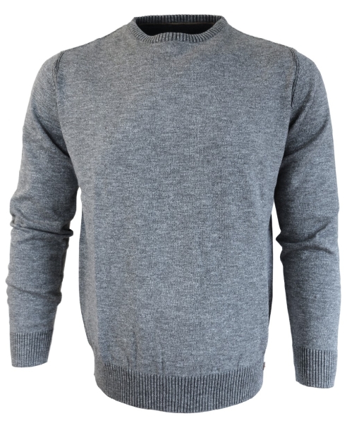 Baileys leichter R-Neck Pullover in steingrau melange