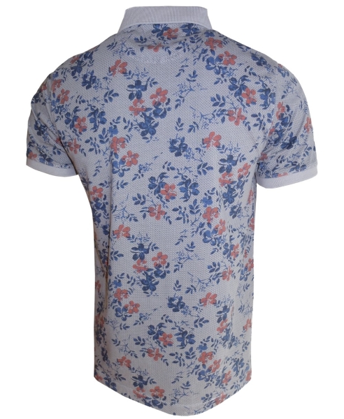 Baileys Vintage Polo Shirt in grau gepunktet mit Floralmuster