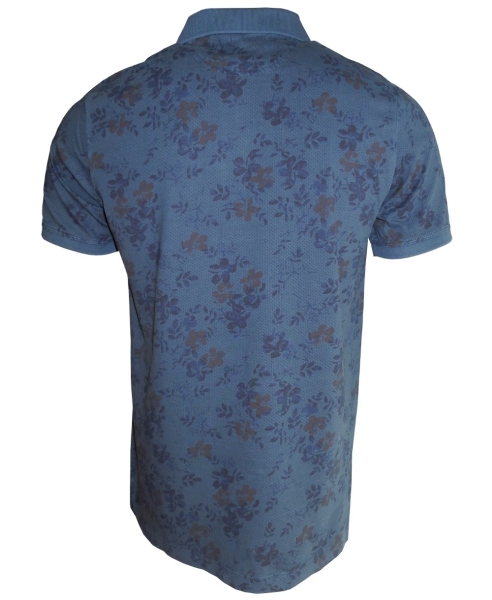 Baileys Vintage Polo Shirt in petrolblau gepunktet mit Floralmuster