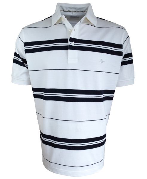 Baileys Polo Shirt STRIPES beere blau weiss mit Sticklabel