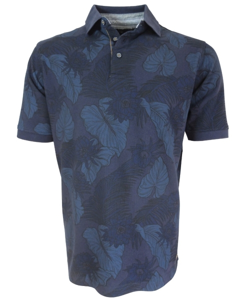 Baileys Poloshirt Floral Print in dunkelblau schwarz