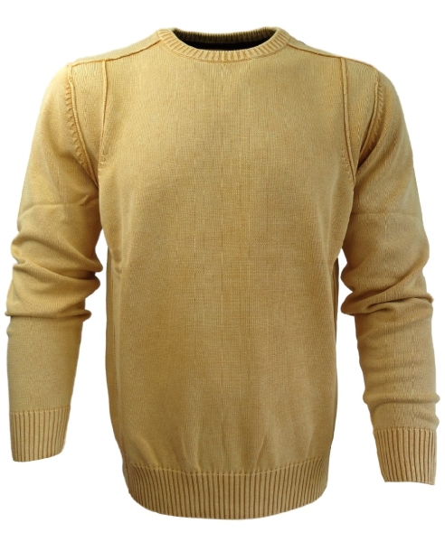 Baileys modischer Rundhals Pullover in maisgelb Garmed Wash