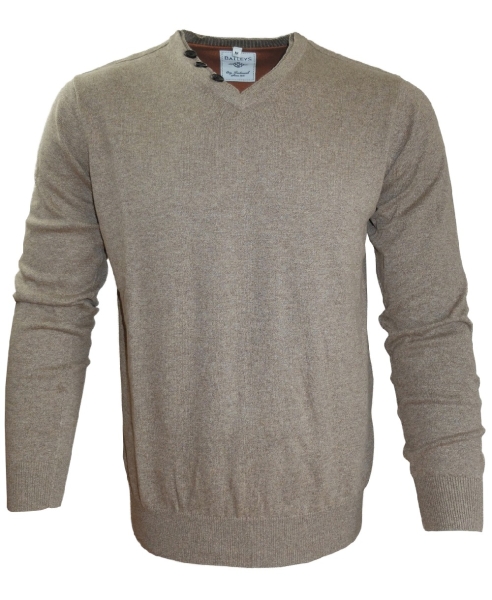 Baileys modischer V-Neck Pullover in camel melange