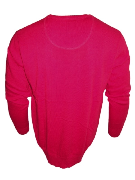 Ben Green V-Neck Pullover Classic in Baumwolle rot