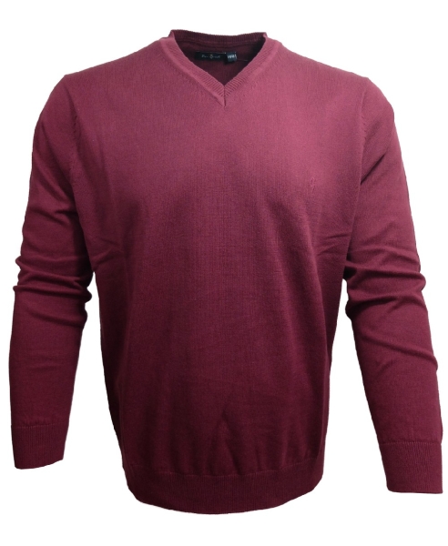 Ben Green V-Neck Pullover Classic in beere