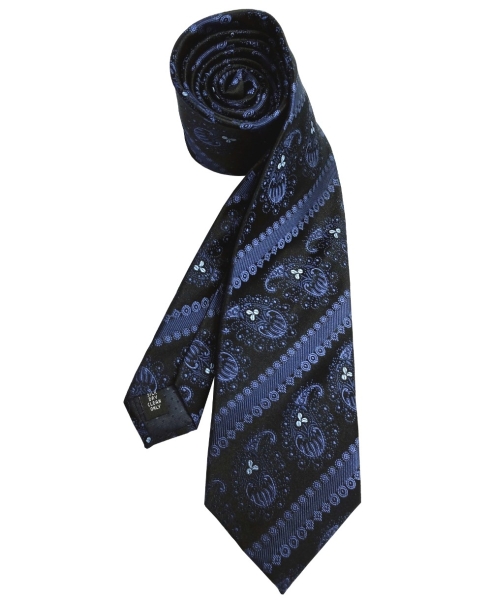 Ben Green elegante Seidenkrawatte schwarz blau hellblau Paisleys