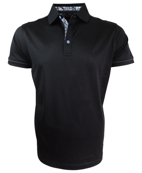 Codice merceresiertes Polo Shirt in schwarz mit floralem Besatz