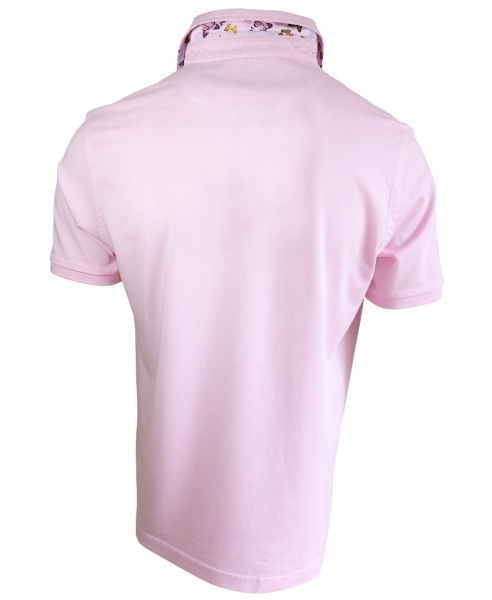 Giordano Polo Shirt mit Brusttasche und Ziertuch in rosa