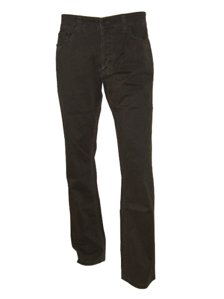 Hattric Jeans Hardy Stretch in Fischgrad Struktur schwarzbraun