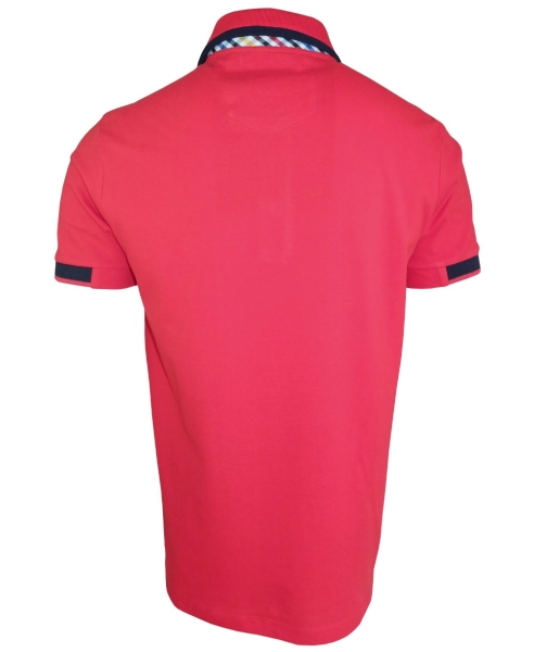 Impulso Polo Shirt Yachting Club in rot marine Sticklabel