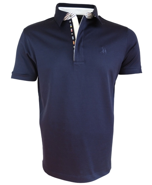 Impulso Poloshirt Sailing in dunkelblau mit Zipper und Stickerei