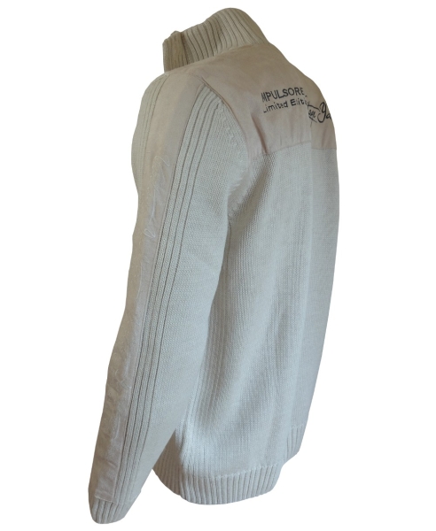 Impulso Stehkragen Pullover REGATTA beige Grobstrick mit Stickerei