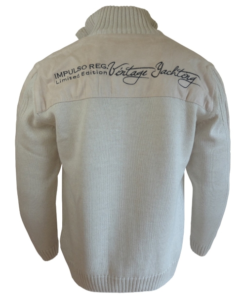 Impulso Stehkragen Pullover REGATTA beige Grobstrick mit Stickerei