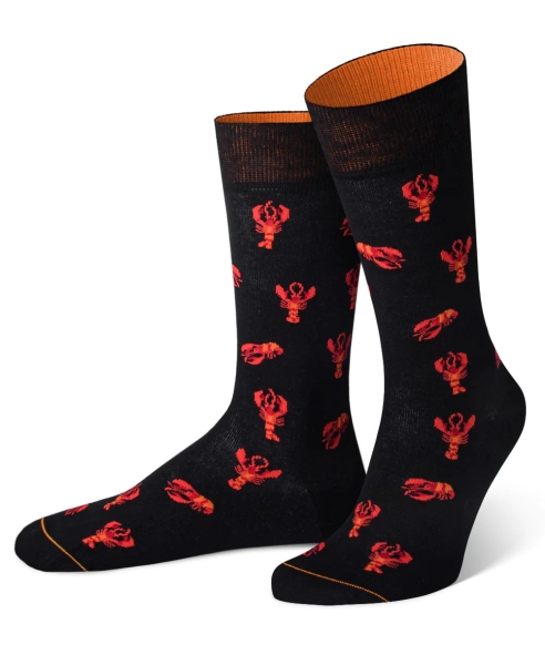 von Jungfeld 1 Paar Socken in schwarz Motiv Lobster Hummer