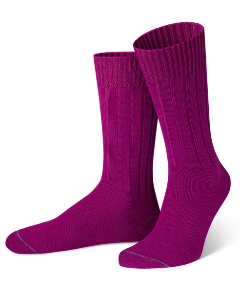 von Jungfeld 1 Paar Winter Herrensocken Rippstrick in beere