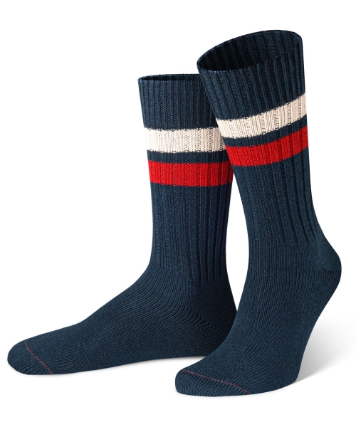 von Jungfeld 1 Paar Winter Herrensocken Oxford dunkelblau