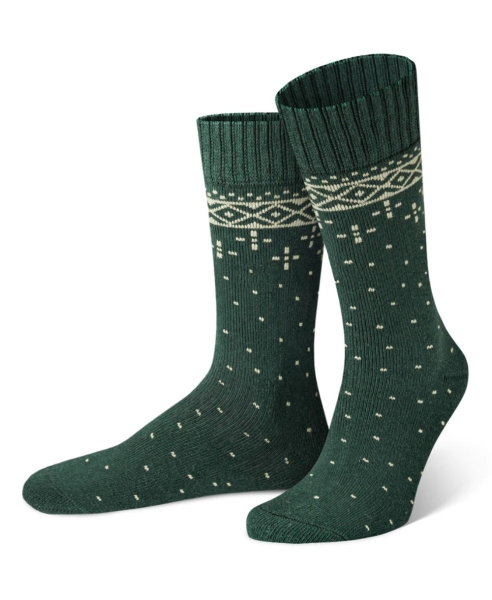 von Jungfeld 1 Paar dicke Herrensocken Wintermotiv Finnsnes