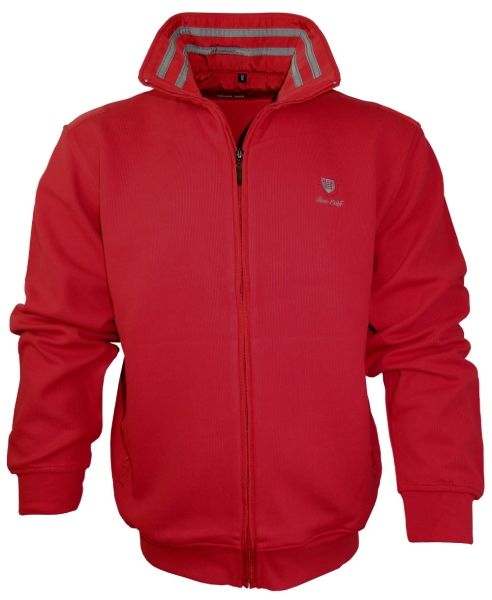 Maselli Sweatjacke in rot mit Stehkragen und Reißer