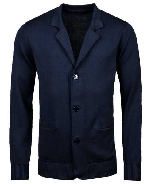 Armas exellent Stricksakko Blazer Cardigan in dunkelblau