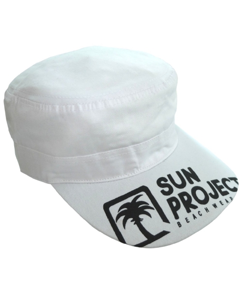 Sun Project Cap Beach in weiss mit Print in schwarz