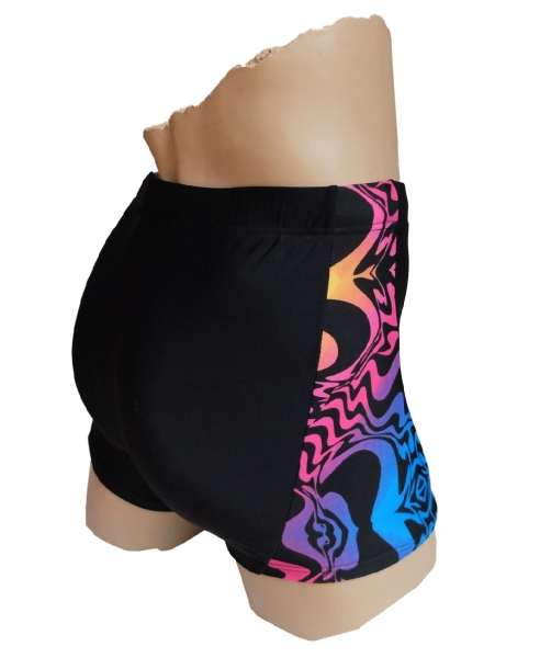 Sun Project Swim Pants schwarz mit seitlich farbigen Einsätzen