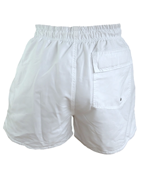 Sun Project Swim Shorts weiss mit Sticklabel in silbergrau