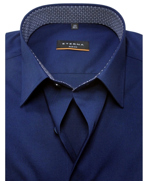 eterna Slim Fit Langarmhemd dunkelblau superlanger Arm ÄL 72cm