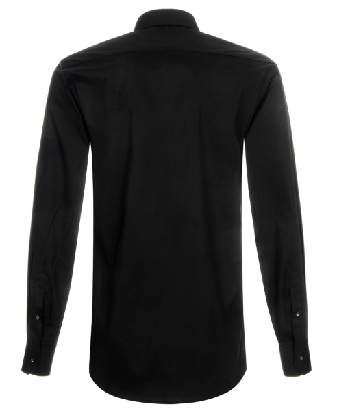 eterna Slim Fit Stretch Langarmhemd in schwarz