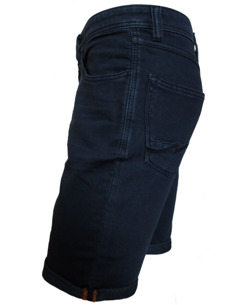 Hattric Jeans Bermuda Stretch blau Denim mit Saumumschlag