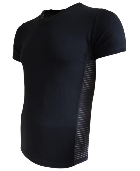 u-wear T-Shirt V-Neck Transparent schwarz